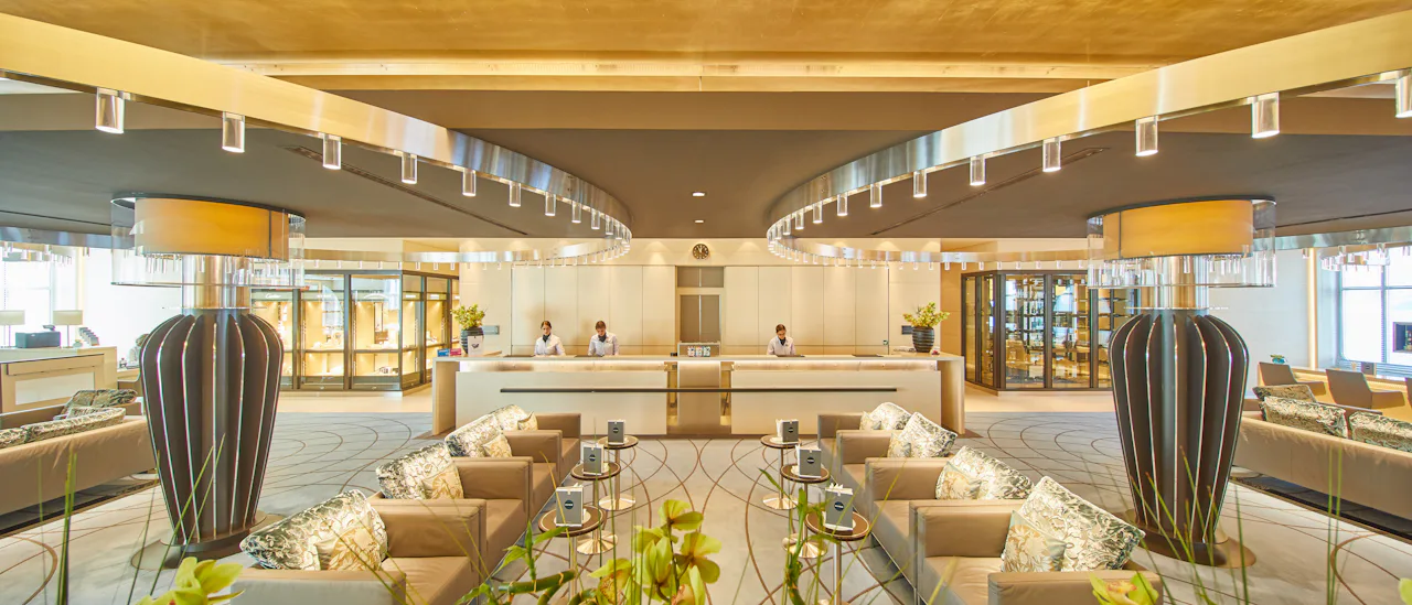 The reception is part of MV EUROPA 2’s Atrium