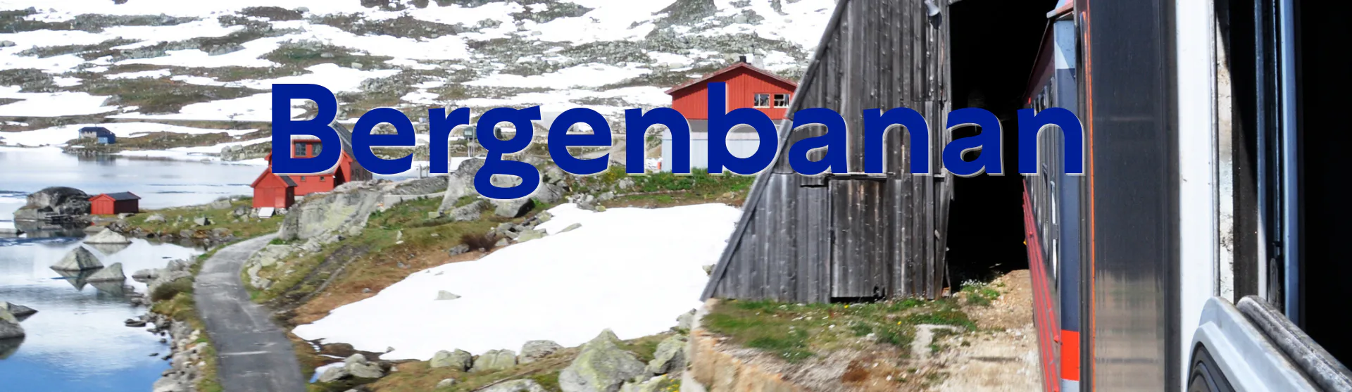 Bilden visar utsikten från tågvagnen när man åker över Hardangervidda mellan Oslo och Bergen