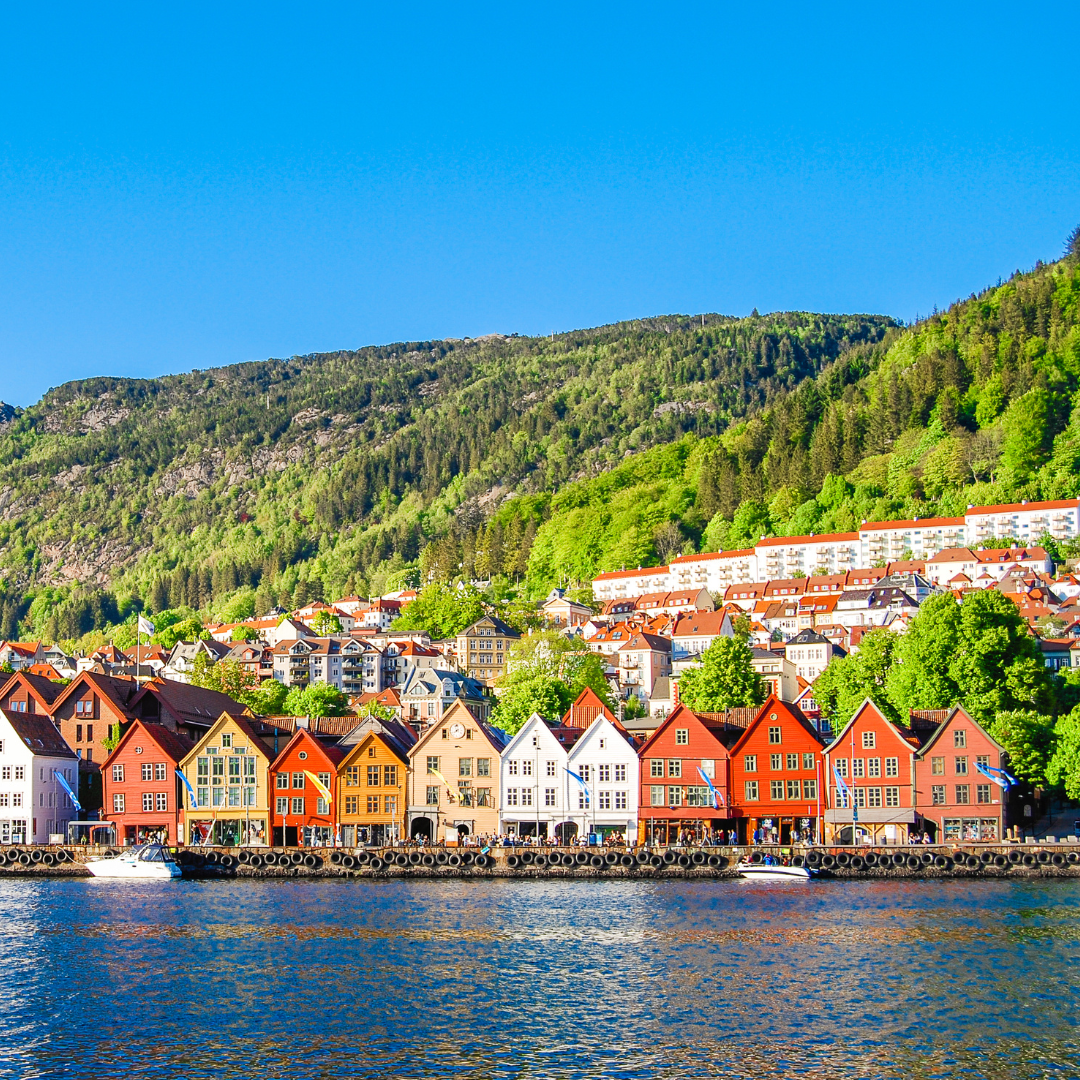 Bild på old town i Bergen, Norge